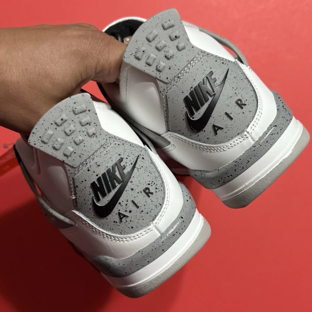 New Nike Air Jordan Retro 4 Sneakers IV Cement Grey GS 2025 OG White IB4171-100